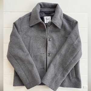NWOT Women’s cropped Gray Wool Pea Coat